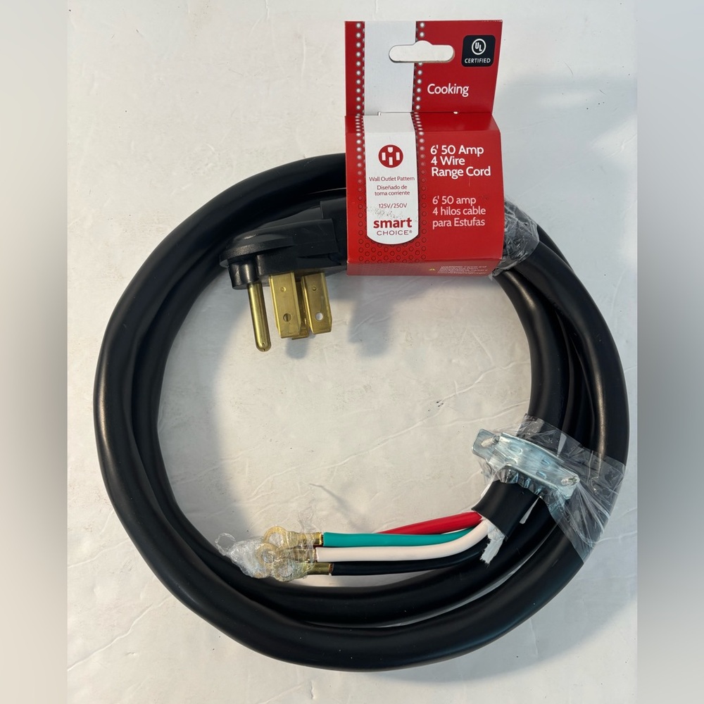 SMART CHOICE 6’ 50 Amp 4-Wire Range Cord NEW